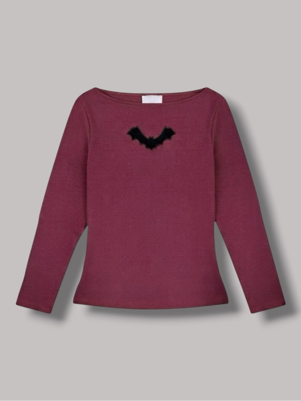 Unique Vintage Top Red Black Mesh Bat Cutout Boat Neck Goth Whimsigoth Retro L